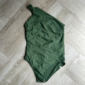 Summersalt one shoulder one piece size12 in green.